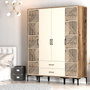 Hanah Home Kumsal PTP Armario Nogal y Crema